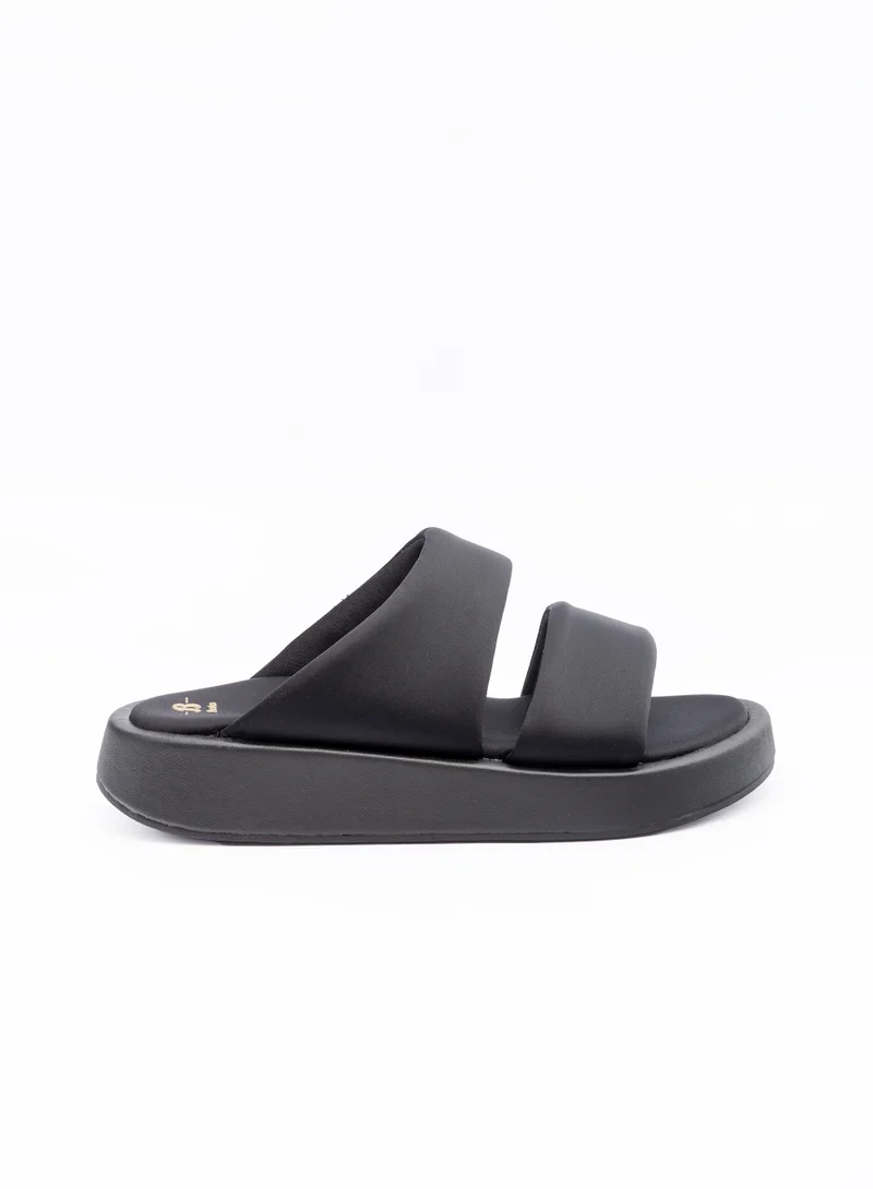 باتا صنادل سلايد بنعل مرتفع وأشرطة مزدوجة